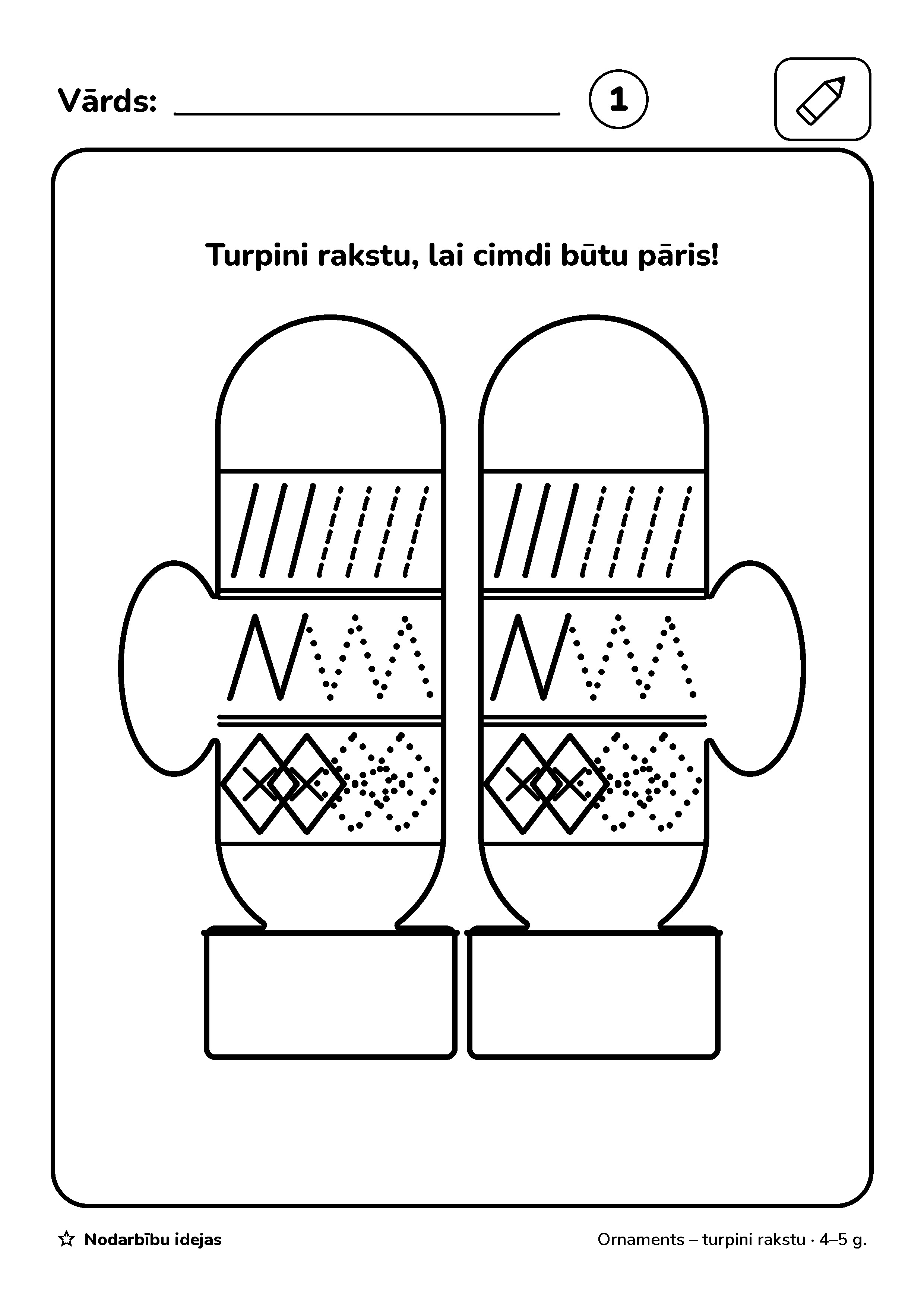 Cimdu raksti — Ornaments – turpini rakstu · darba lapa