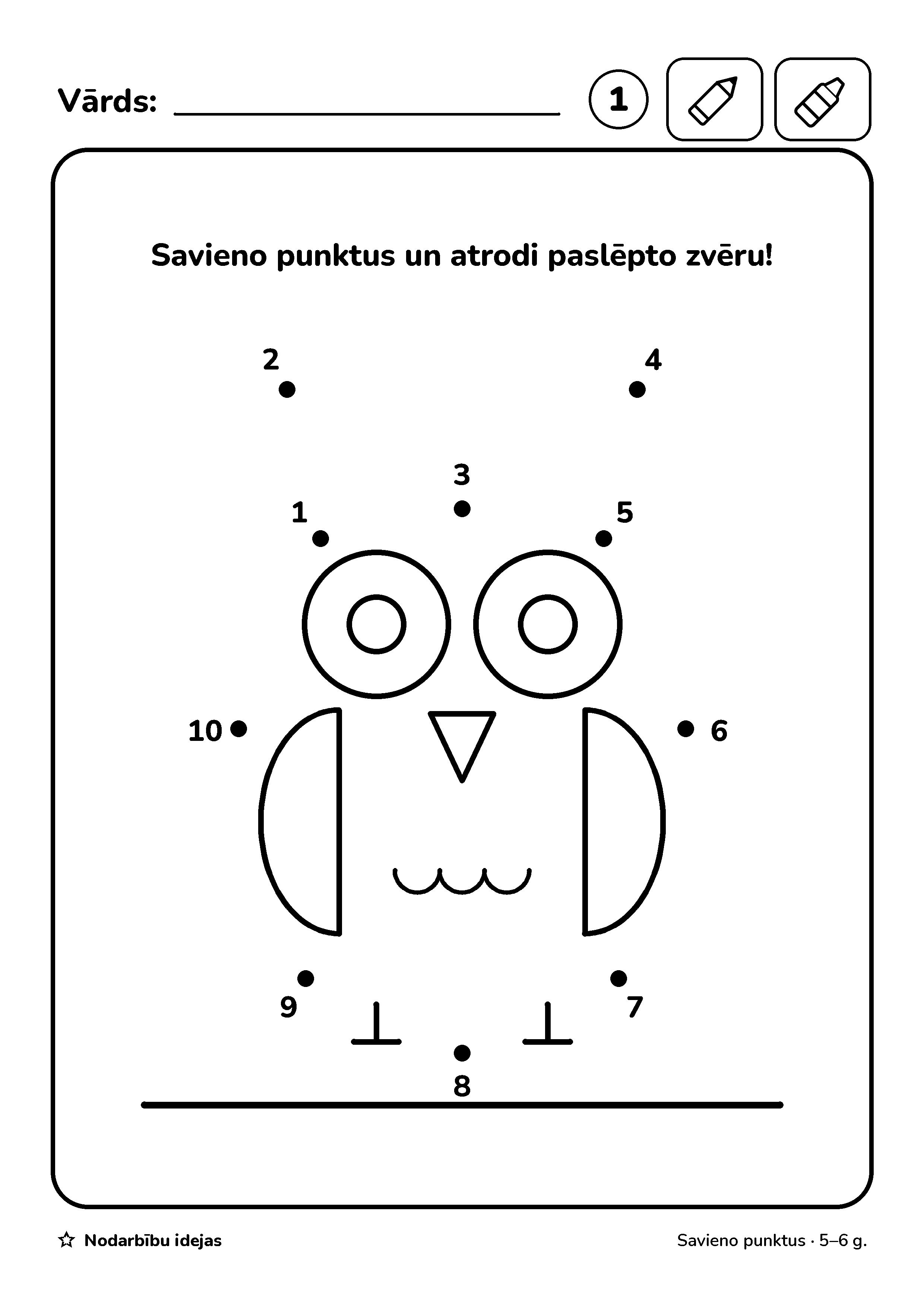 Figūru zvēri — Savieno punktus · darba lapa