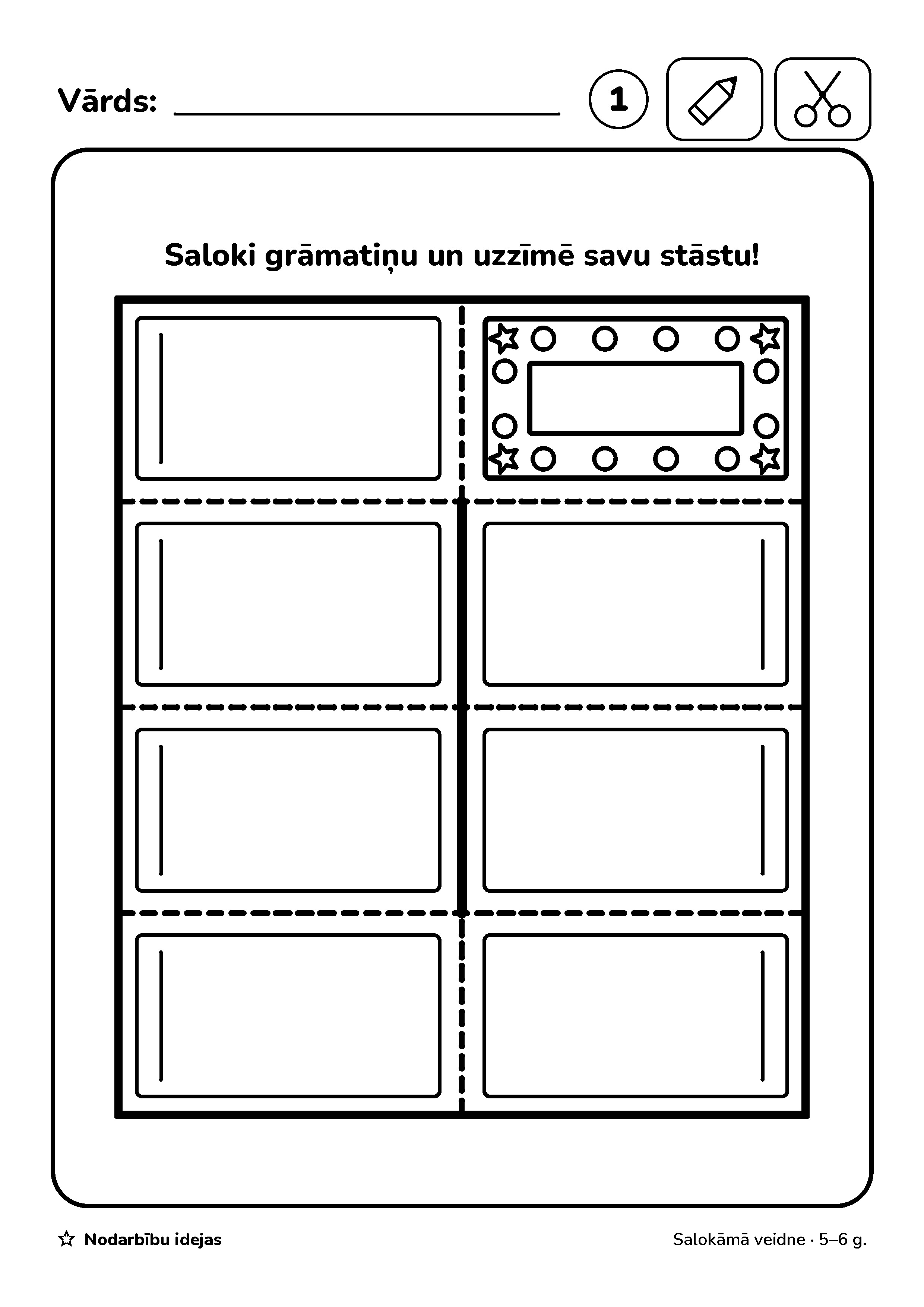 Mana mazā grāmatiņa — Salokāmā veidne · darba lapa