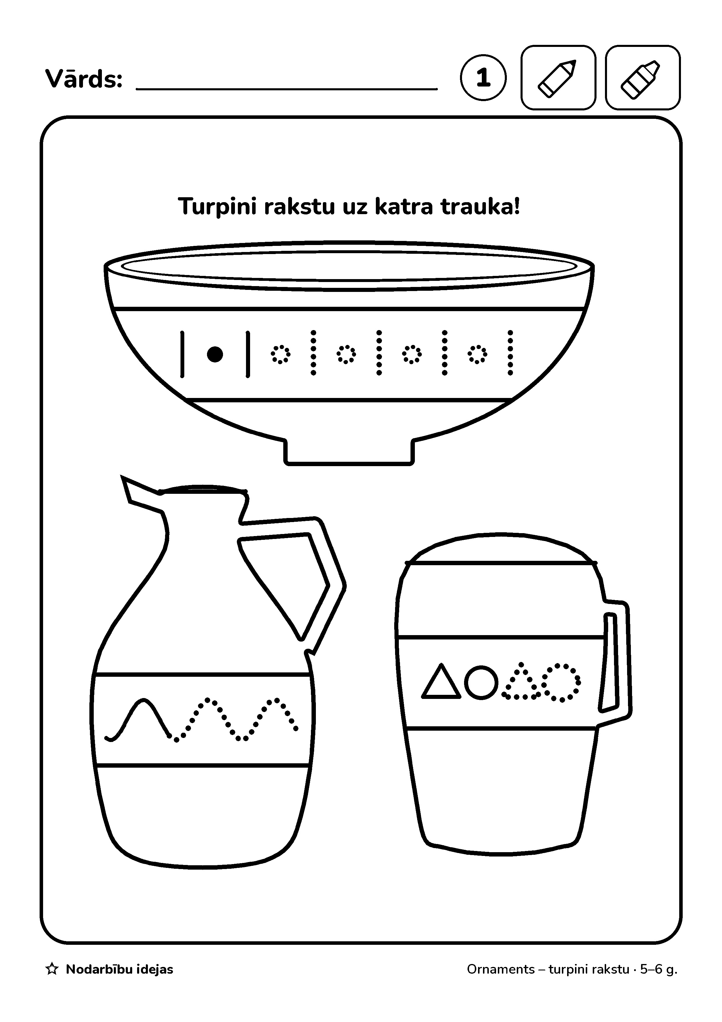 Mazais podnieks — Ornaments – turpini rakstu · darba lapa